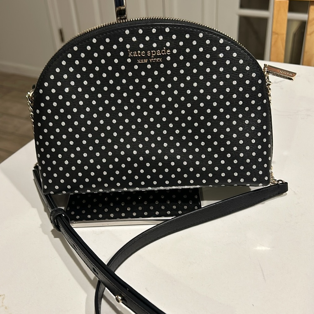 Kate Spade Spencer Metallic Polka Dot Crossbody EUC